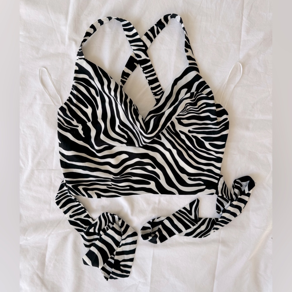 Superdown Zebra Halter Top - image 3